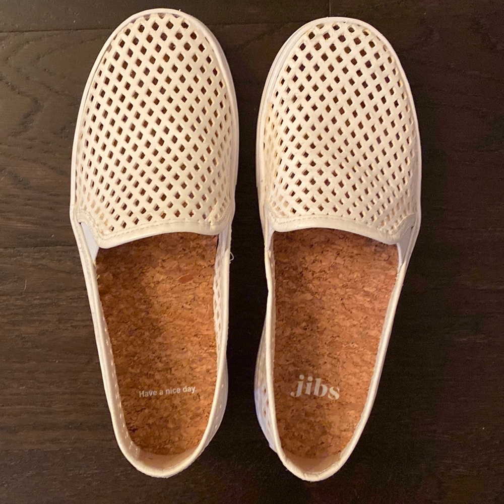 Jibs white slip on sneakers